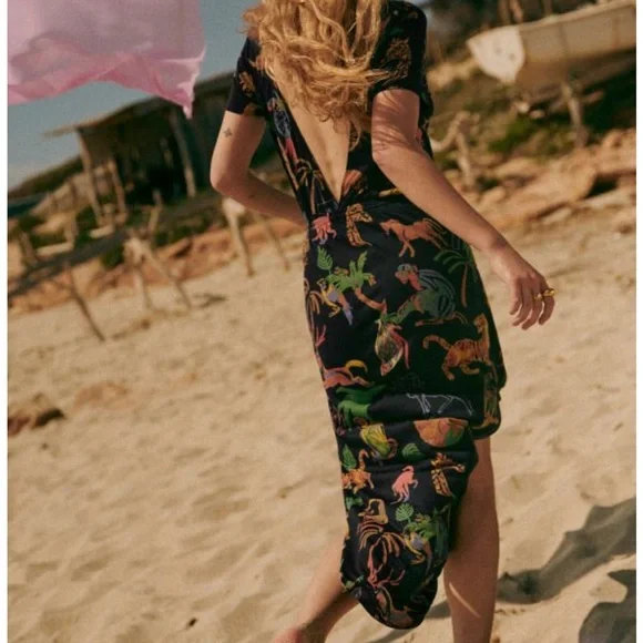 Sezane G Kero Animal Print Lucille Dress - Picture 2 of 7